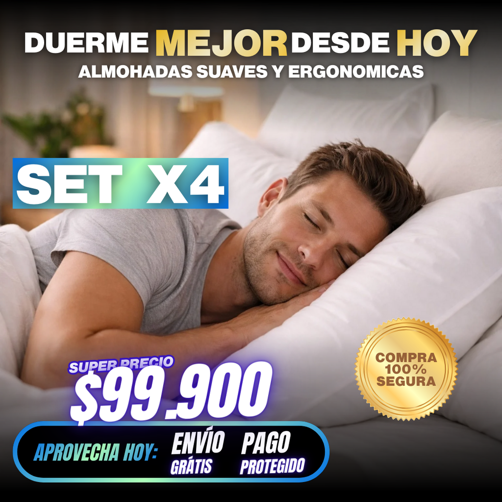 SET DE 4 ALMOHADAS SILICONADAS 🛏️