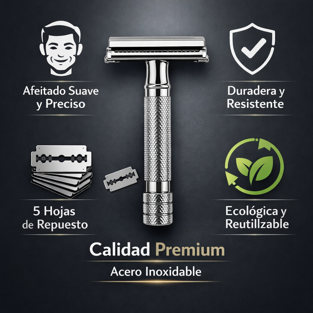 Maquina De Afeitar Premium Clásica 🧔+ Repuestos Dorco GRATIS