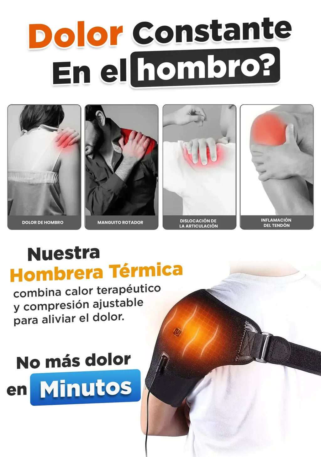 🌟 Alivio Instantáneo: Almohadilla de Hombro térmica y control de temperatura 🔥