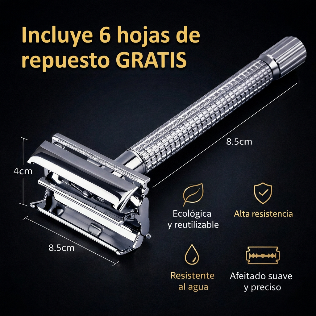 Maquina De Afeitar Premium Clásica 🧔+ Repuestos Dorco GRATIS